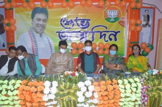 Tripura reels under Law & Order Issues : Biplab Deb busy in Birthday celebrations Tripura reels under Law & Order Issues : Biplab Deb busy in Birthday celebrations